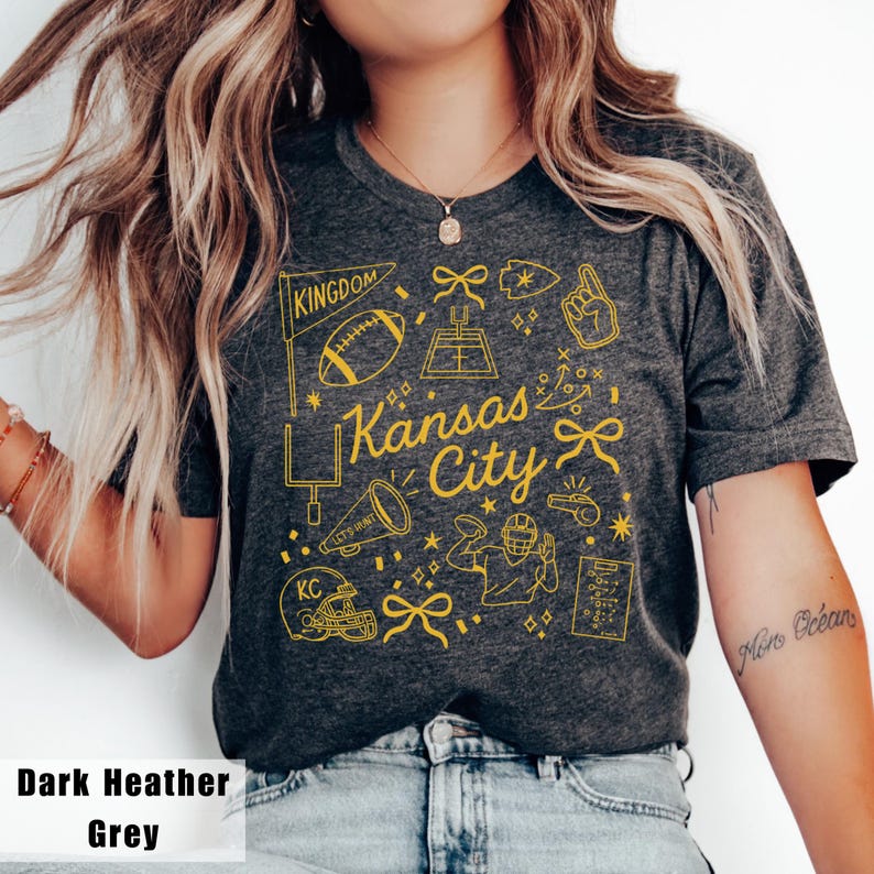Kansas City Graphic T-shirt, Kansas City Themed Tee, Kansas City Sports Shirt, Fun Kansas City Design, Comfortable Women's Kansas City Shirt