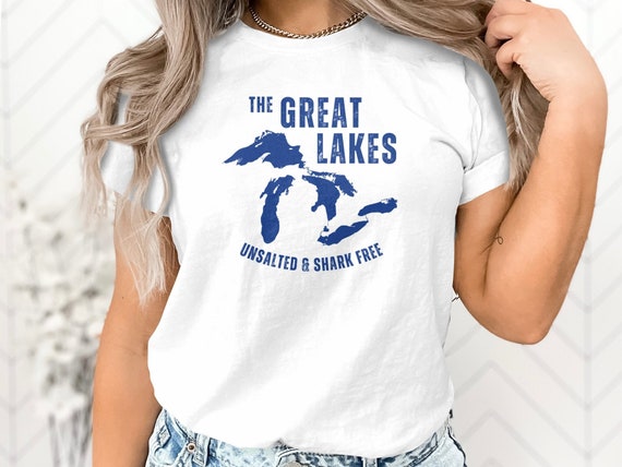 The Great Lakes Shark Free Unsalted T-Shirt Michigan Gift The Great Lakes Shark Free Unsalted T-Shirt Michigan Gift