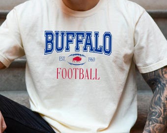 Vintage Buffalo Football Shirt Men, Buffalo Sweatshirt Women, Buffalo Crewneck Sweatshirts, Buffalo Tshirts, Retro Buffalo Sweater Gameday