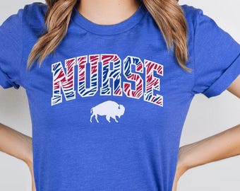 Buffalo Nurse Shirt Women, Cute Nurses Buffalo Football Sweatshirt, Retro Buffalo Tee shirt, Vintage Buffalo Sweater, Buffalo Gifts for Men
