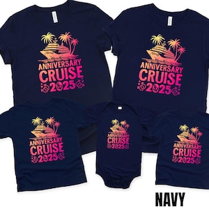Anniversary Cruise Shirt 2025 Custom Name Cruise Shirts, Funny Group Cruise Tshirts Matching Personalized Cruise T-shirt Dad Mom Anniversary