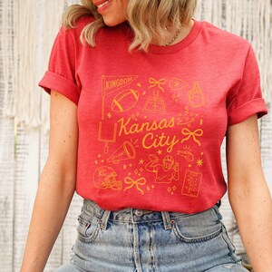 Kansas City Graphic Tee, Casual Red T-Shirt, Kansas City Kingdom Shirt, Trendy Kansas City Apparel, Kansas City Fan Gift