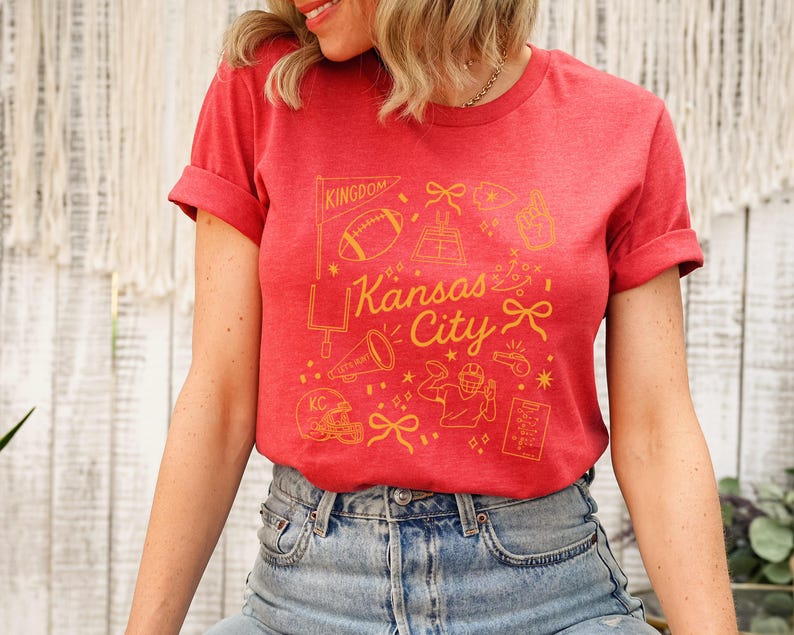 Kansas City Graphic Tee, Casual Red T-Shirt, Kansas City Kingdom Shirt, Trendy Kansas City Apparel, Kansas City Fan Gift
