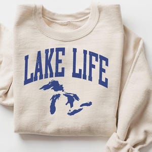 Lake Life Sweatshirt, Great Lakes Crewneck, Lake Sweatshirt, Great Lakes Women, Lake Michigan Shirts Lake Life Shirt, Great Lakes Sweater