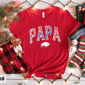 Papa Buffalo Plaid Shirt, Christmas Family Matching Outfits, Red Holiday Tee, Buffalo Check Papa Shirt, Christmas Pajamas
