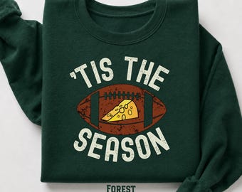 Green Bay Football Cheese Sweatshirt, Vintage Game Day Crewneck, Tis the Season Fan Gift