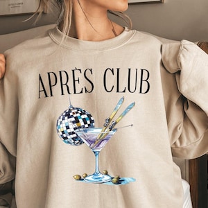 Apres-Ski Sweater, Ski Sweatshirt, Retro Skiing Trip Shirt, Womens Ski Clothes, Snow Skier Gift for Her, Apres-Ski Party Shirts, Après Club