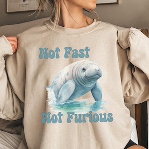 Funny Manatee Sweatshirt, Chubby Mermaids Tee, Cute Manatee Tshirt, Manatee Lover T Shirt Sea Cow Shirt Womens Animal Shirts Gift Mom Friend