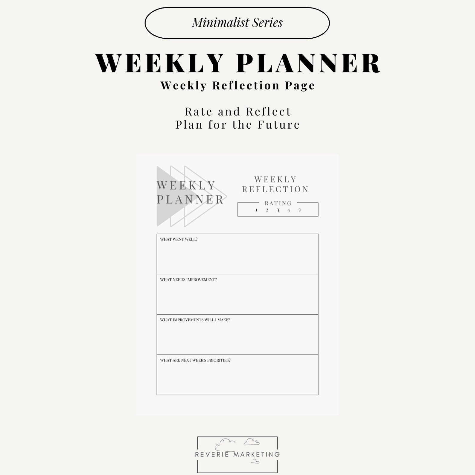 Printable Weekly Planner | Weekly Reflection | Minimalist Design - Etsy