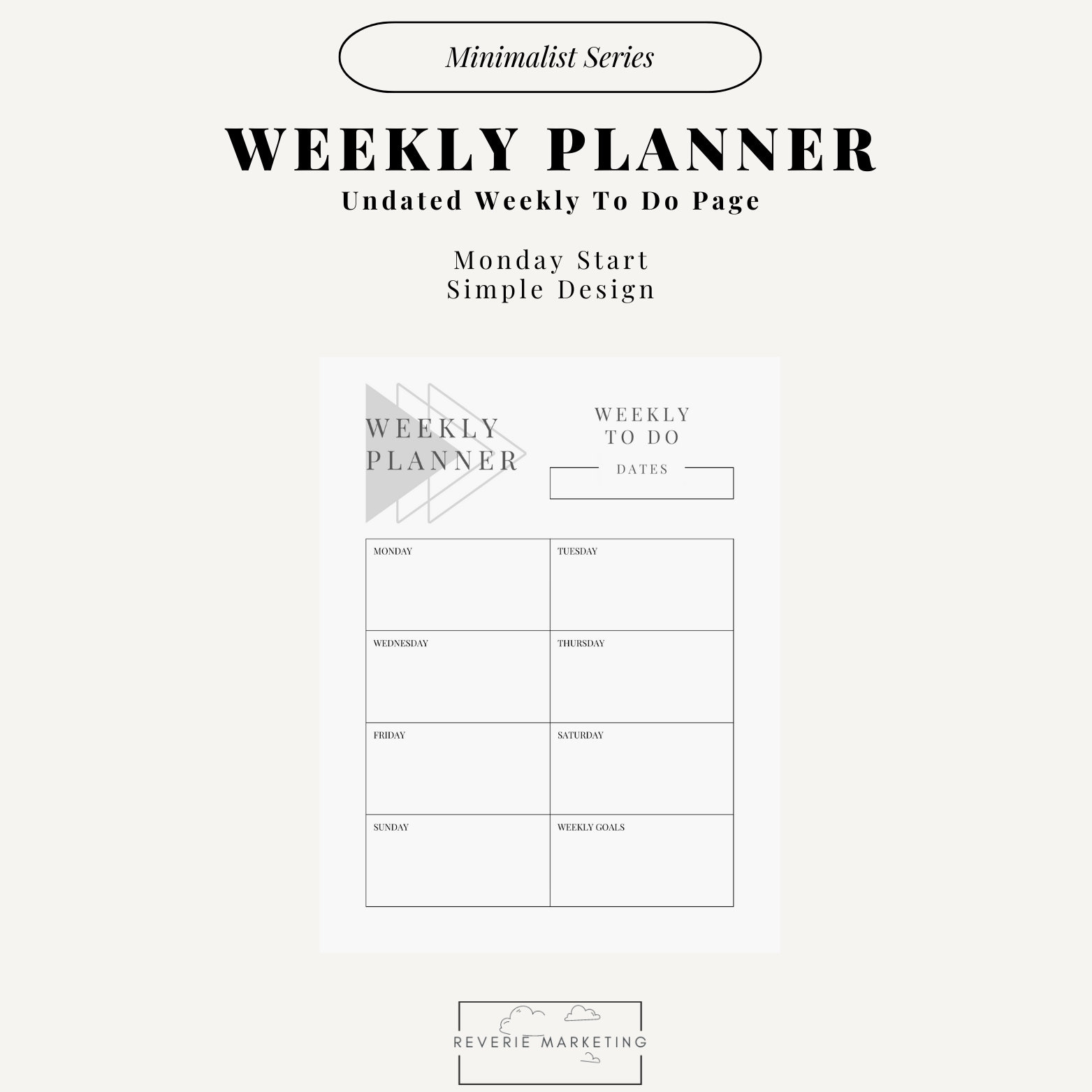 Printable Weekly Planner Weekly Reflection Minimalist Design - Etsy