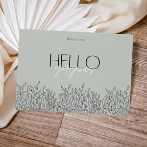 Editable in Canva Boho Business Thank You Insert Card Template Modern ...