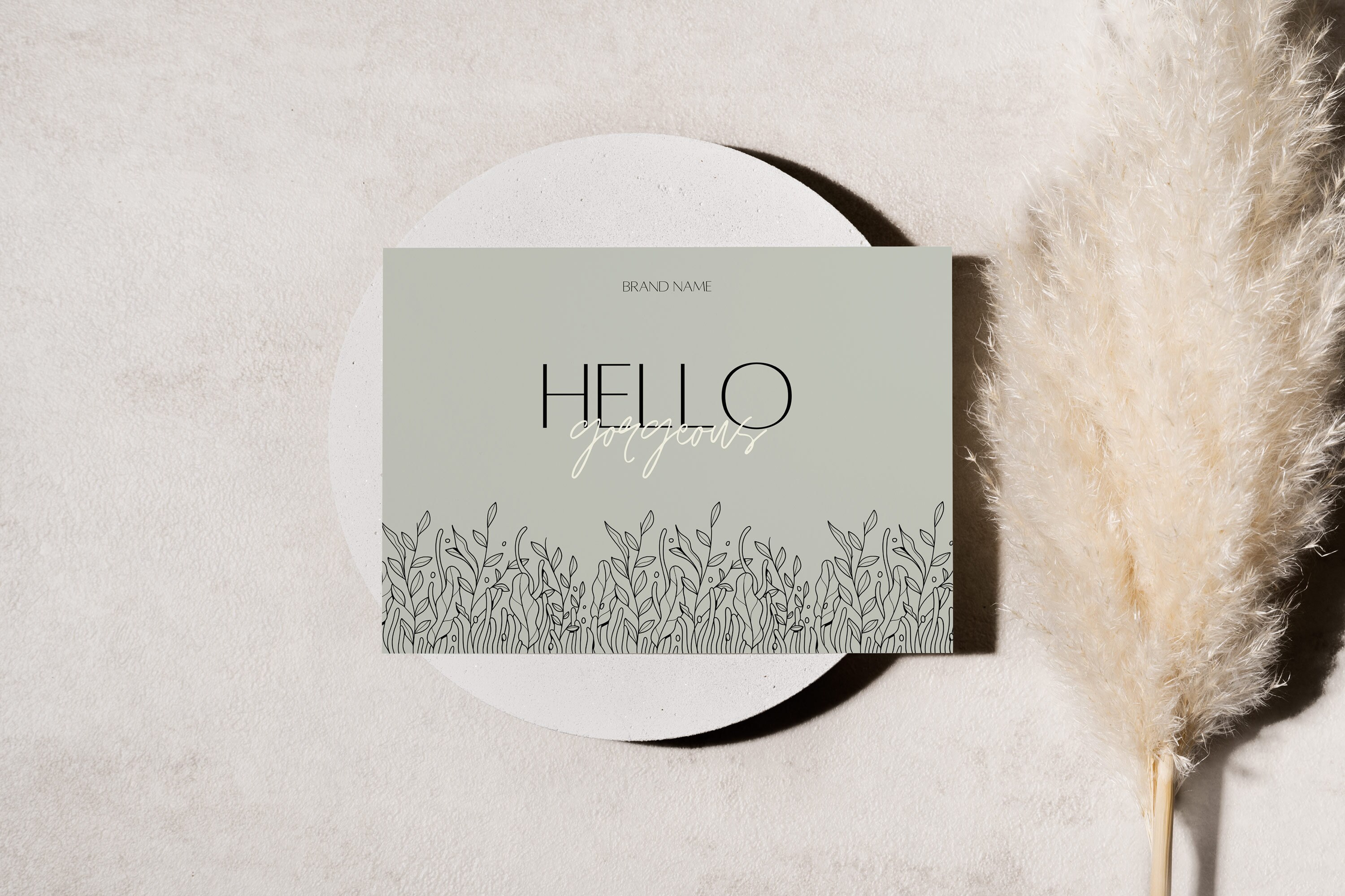 Editable in Canva Boho Business Thank You Insert Card Template Modern ...