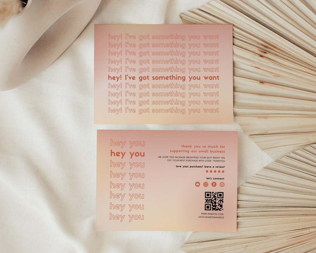 Small Business Thank You Card Canva Template, Boho Thank You Template ...