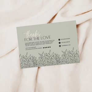 Editable in Canva Boho Business Thank You Insert Card Template Modern ...