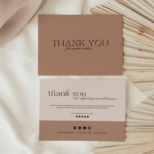 Business Thank You Card Template Canva, Editable Package Insert, Modern Thanks For Your Purchase Card, Printable Thank You For Your Order