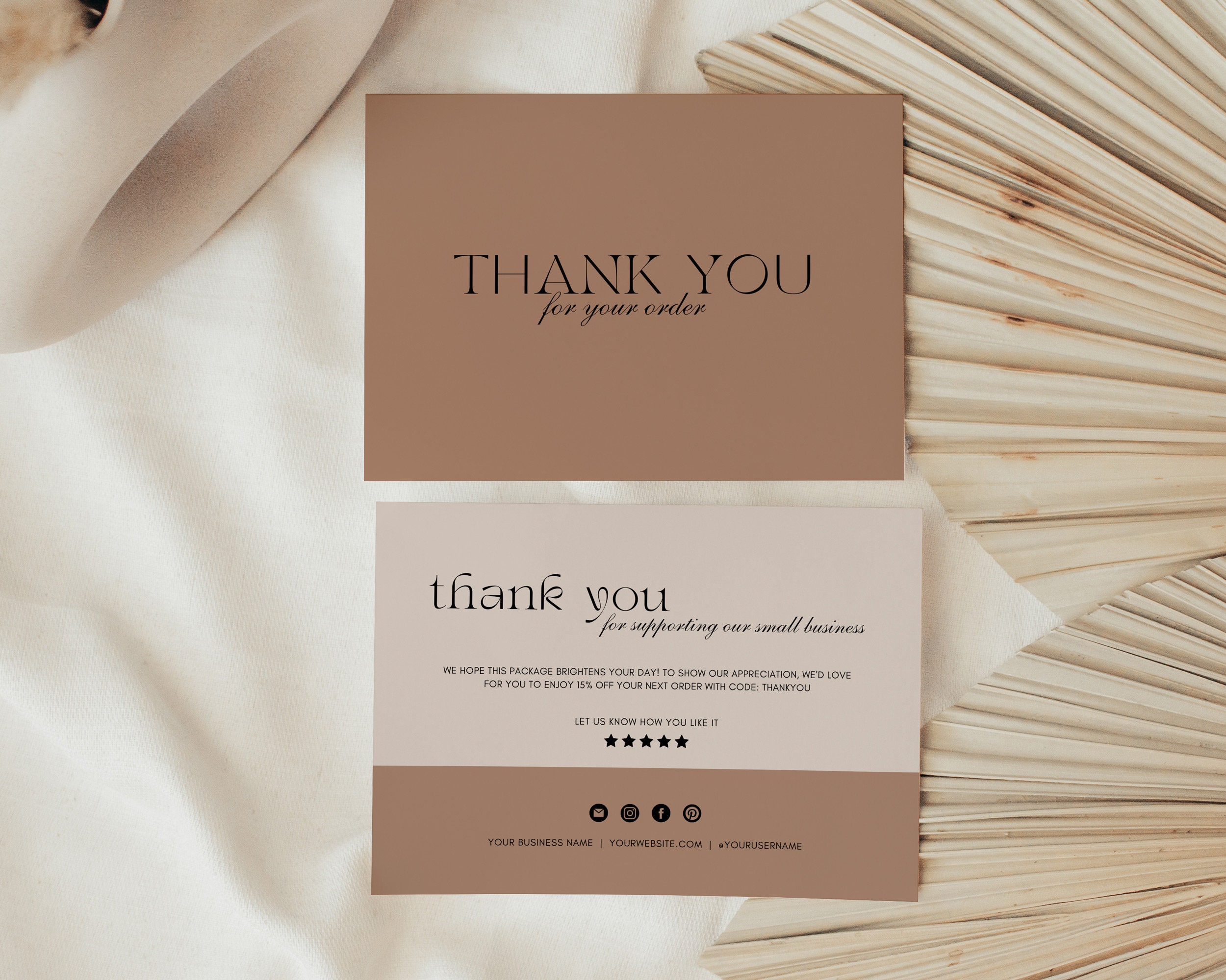 Business Thank You Card Template Canva, Editable Package Insert, Modern ...