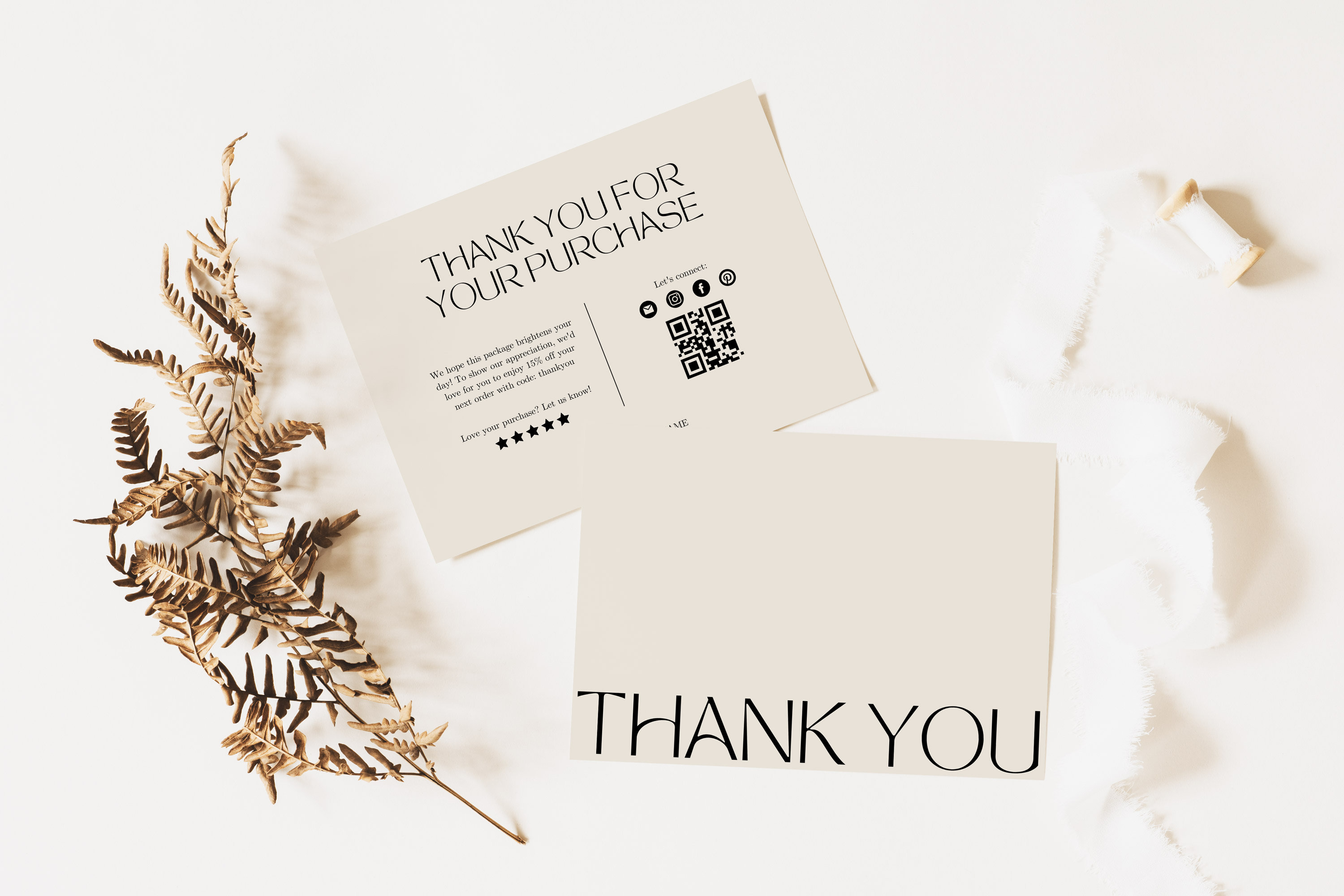 Editable Thank You Card Canva Template Printable Thank for Your ...