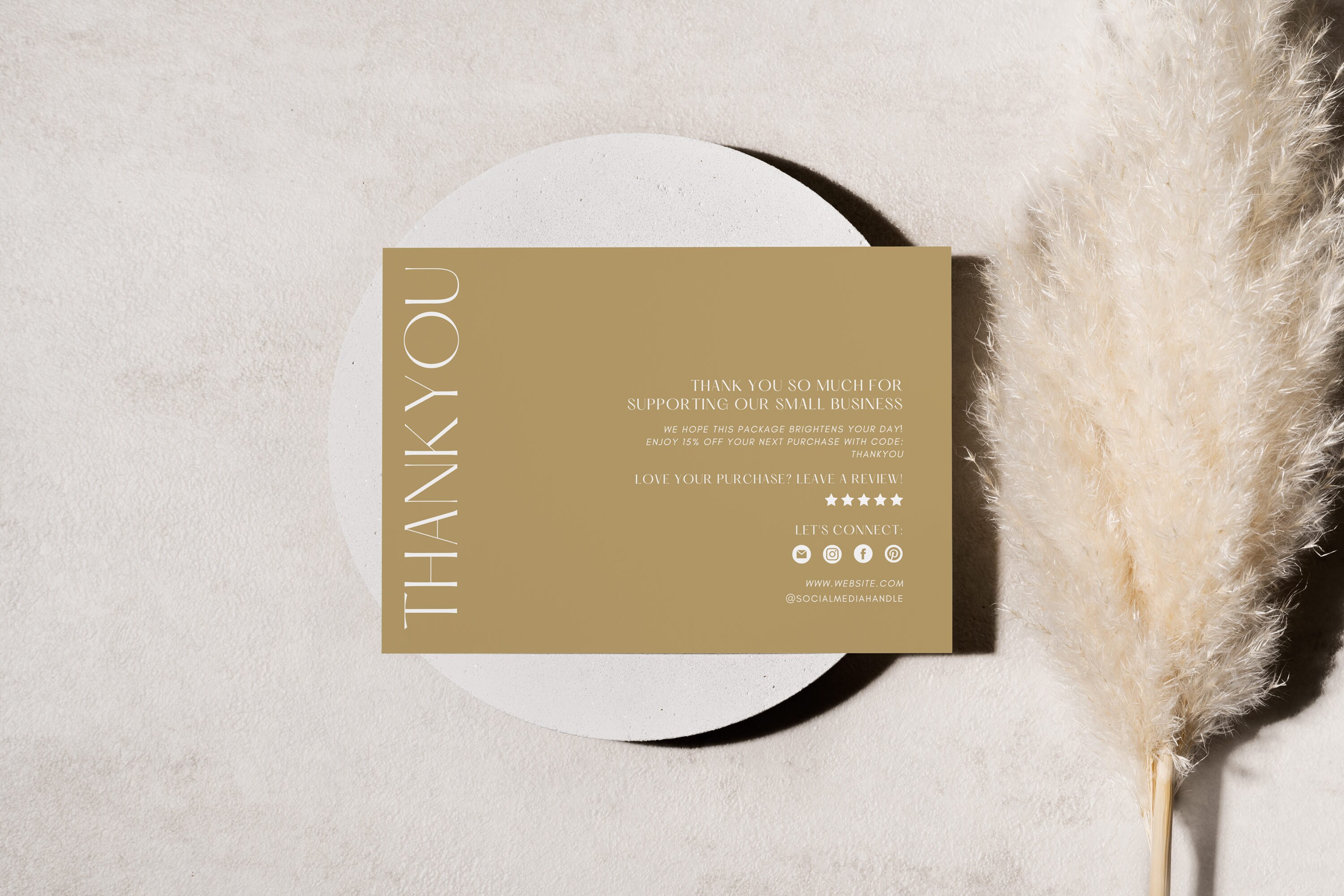 Modern Business Thank You Card Canva Template, Elegant Thank You ...