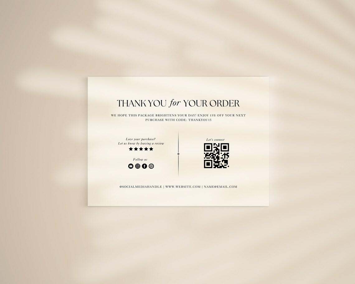 Modern Business Thank You Card Canva Template Elegant Thank - Etsy