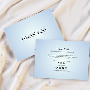 Business Thank You Card Canva Template, Modern Printable Thanks For Your Purchase, 5x7 Package Insert Card, Editable Business Thank You