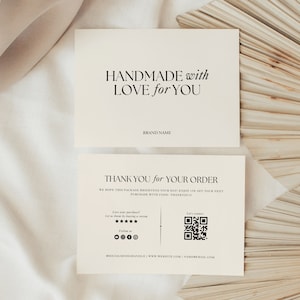 Plantilla moderna de tarjeta de agradecimiento empresarial en Canva, plantilla elegante de agradecimiento, tarjeta de agradecimiento empresarial minimalista editable, folleto de bricolaje, código QR