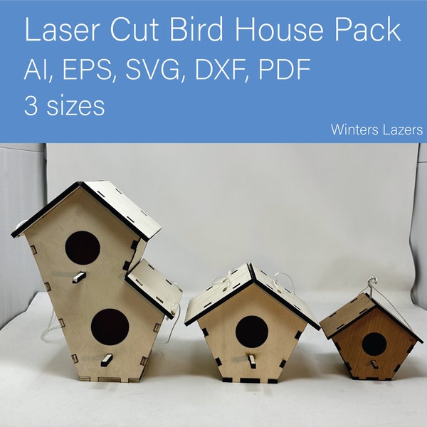 Paquet de maison d'oiseau découpé au laser