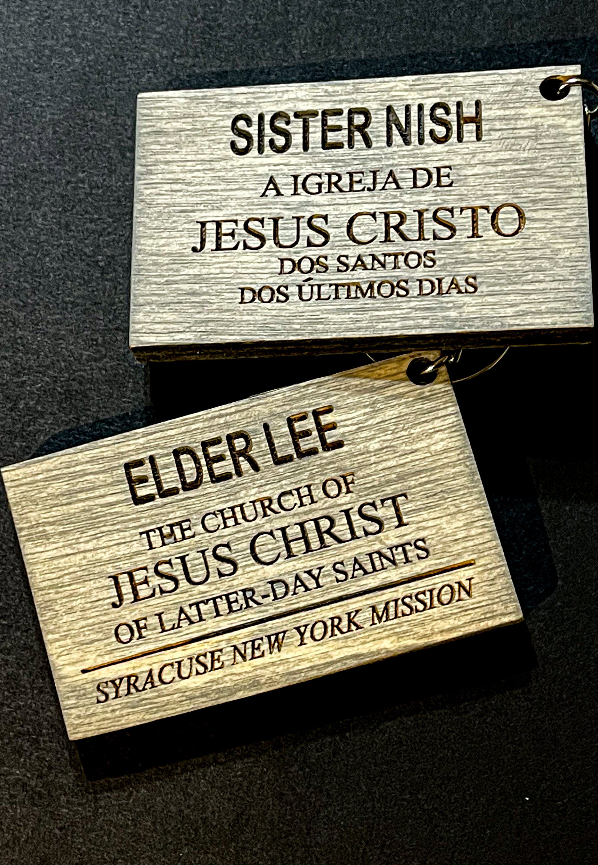 LDS Missionary Name Tag Keychain Mormon Etsy