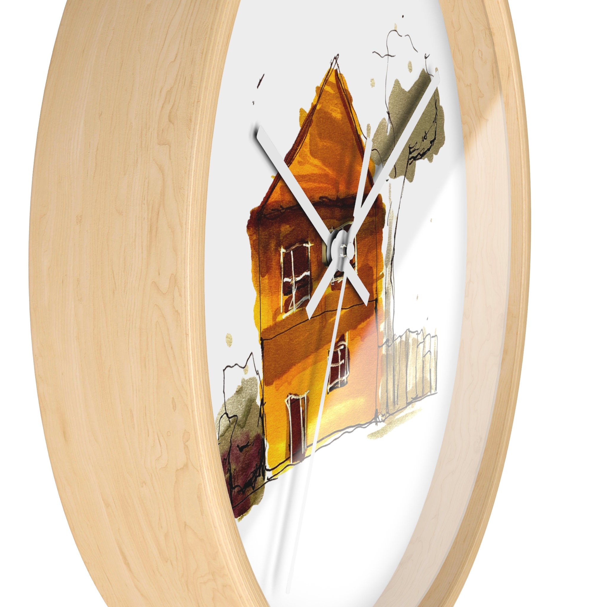 Wall Clock: House Sketch Red - Etsy