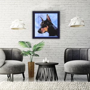 Doberman Wall Art, Doberman Decor Canvas Wall Art, Dog Wall Art, Animal Wall Art, Dog Decor Pet Wall Art, Doberman Gifts
