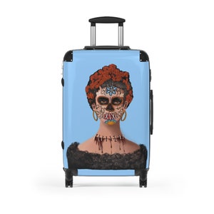 Day Of The Dead Girls Suitcase, Rolling Suitcase, Gothic Luggage Suitcase, Travel Suitcase With Wheels, Gift For Traveler