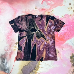 Acid Washed Fractal Print T-Shirt Größe L Bild 1