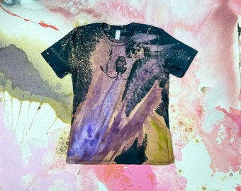 Acid Washed Tarsier Print T-shirt Size Medium