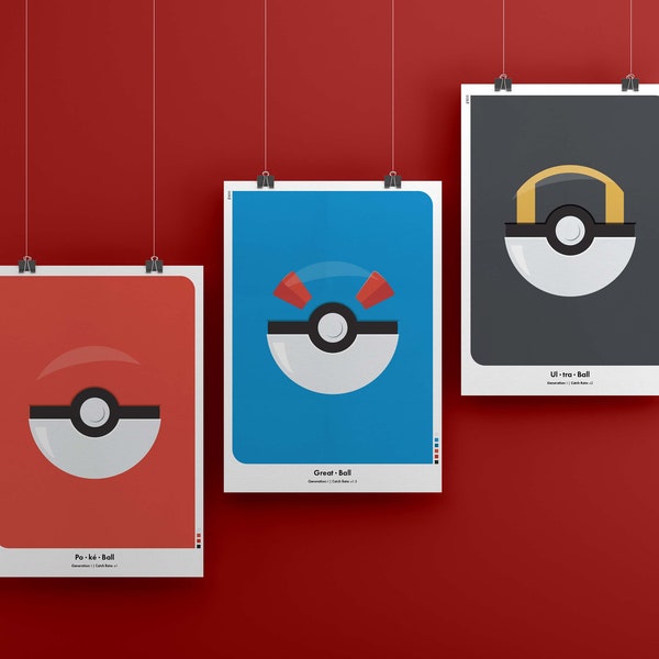 Poké Ball Poster | Pokéball | Great Ball | Ultra Ball