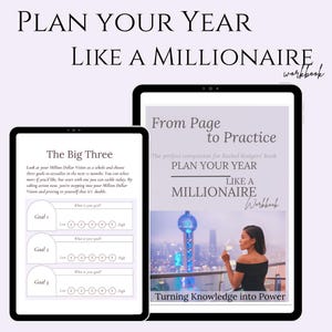 Plane dein Jahr wie ein Millionär Workbook, Geld Mindset Workbook | Planer für finanzielle Ziele, Vision, GOAL, gedruckt und digital