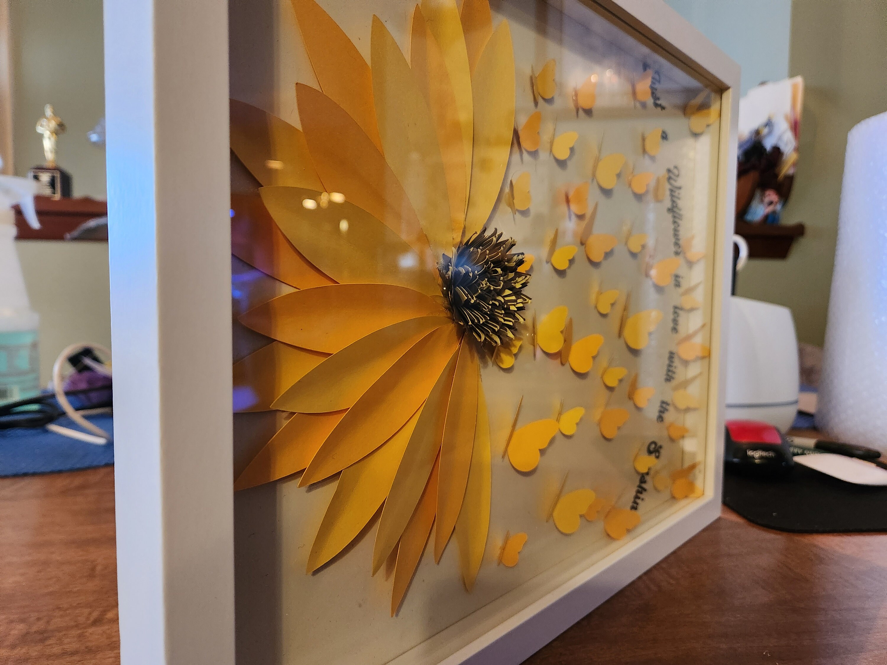 Sunflower/ Butterfly Shadow Box Etsy