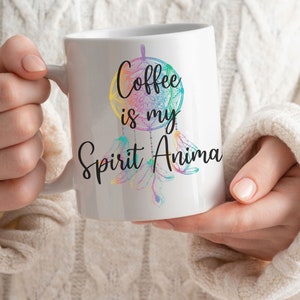 Coffee is my Spirit Animal 15 oz Funny Ceramic Coffee Mug for the Coffee Lover in your life !!!