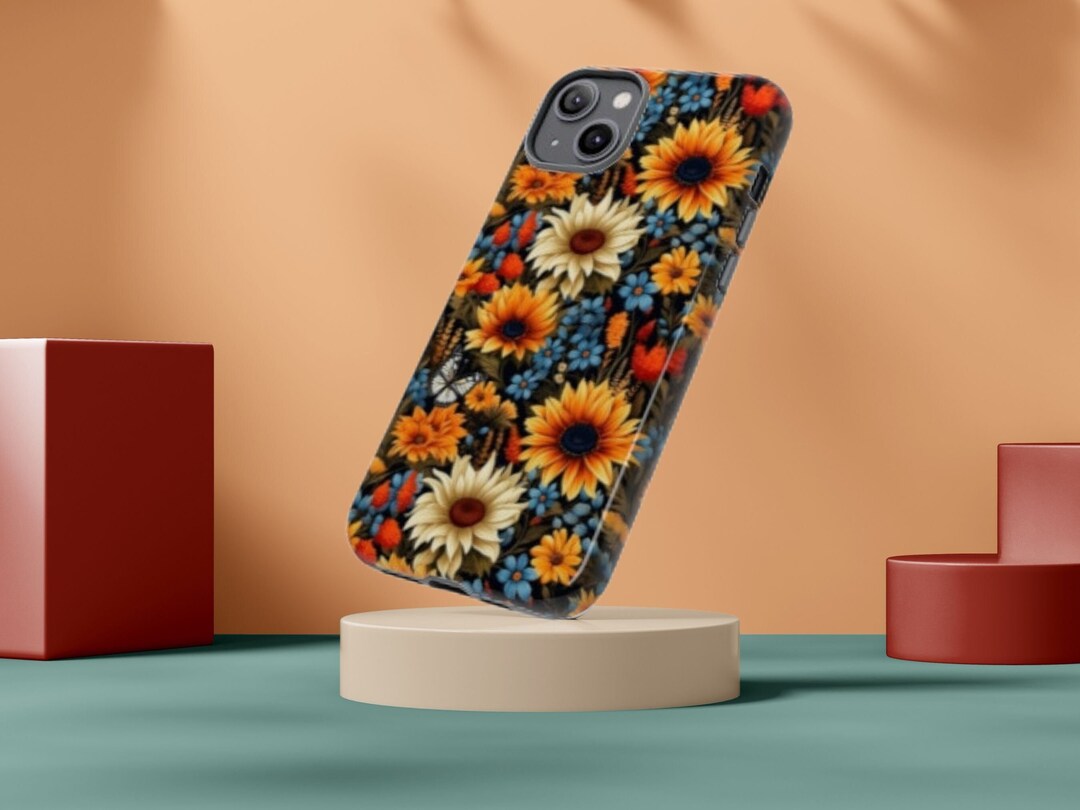 Sunflower & Wildflower Phone Case Cute Phone Case Butterfly Fall Phone