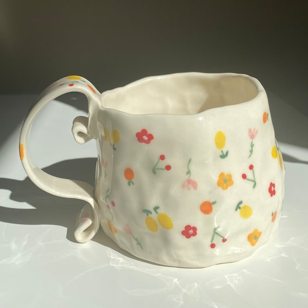 Amalfi Dainty Mug — Handmade Ceramic | Hand Painted Coffee | Tea