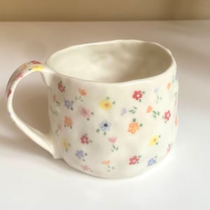 Flower Mug — Handmade Ceramic Hand Painted Dainty