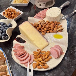 Handmade Charcuterie Platter | Ceramic Stoneware Wave | Wonky