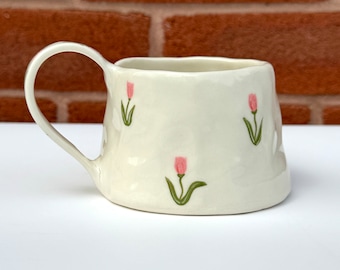 Tulip Mug — Handmade Ceramic Hand Painted Dainty