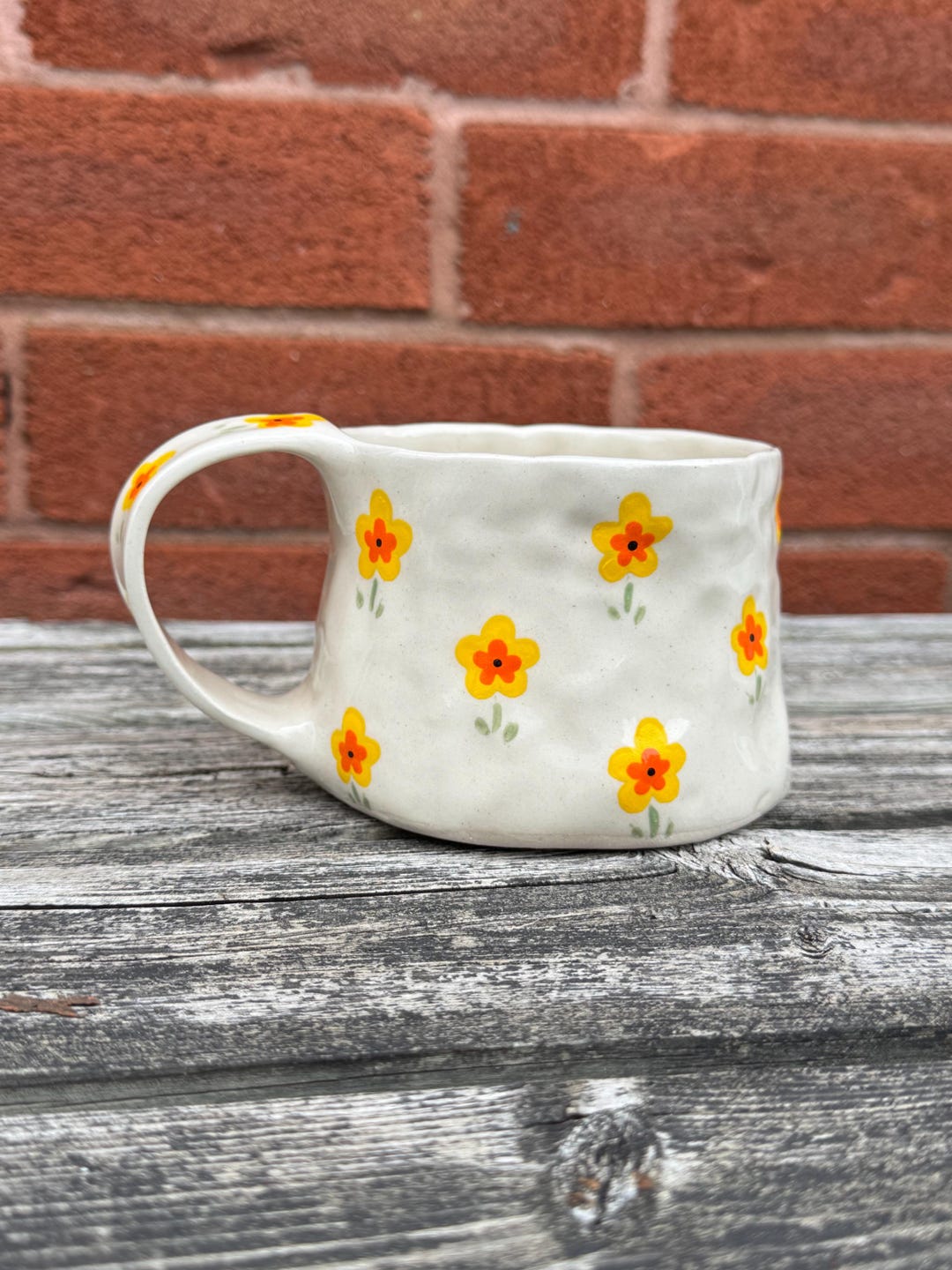 Autumn Mug | Dainty |handmade Ceramic Hand Painted | Orange & Yellow ...