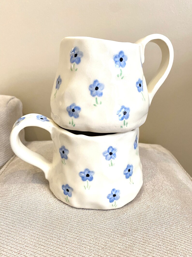 Periwinkle Flower — Handmade Ceramic Mug | Hand Painted Dainty | Gift ...