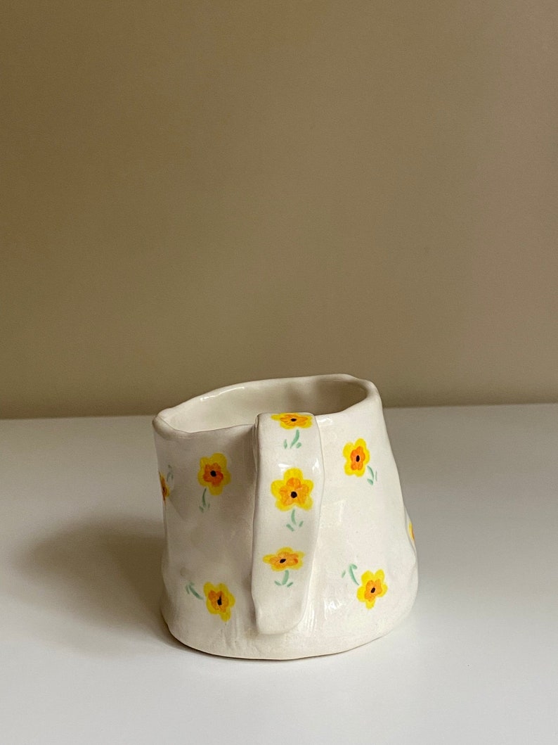 Autumn Mug | Dainty |handmade Ceramic Hand Painted | Orange & Yellow ...