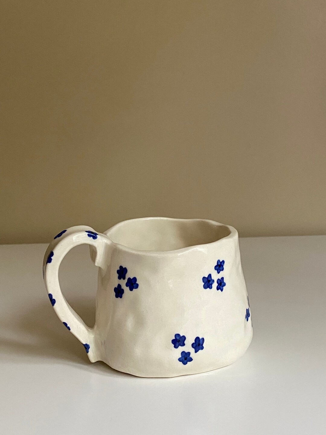Blue Dreams Mug | Dainty Flowers — Handmade Ceramic Hand Painted | Gift ...