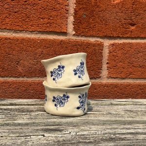 Delft Floral Blue Espresso Cup Set — Dainty Handmade Ceramic | Gift