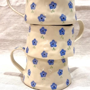 Periwinkle Flower — Handmade Ceramic Mug Hand Painted Dainty