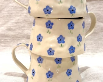 Periwinkle Flower — Handmade Ceramic Mug Hand Painted Dainty