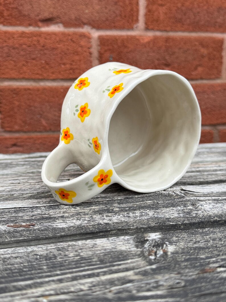 Autumn Mug | Dainty |handmade Ceramic Hand Painted | Orange & Yellow ...