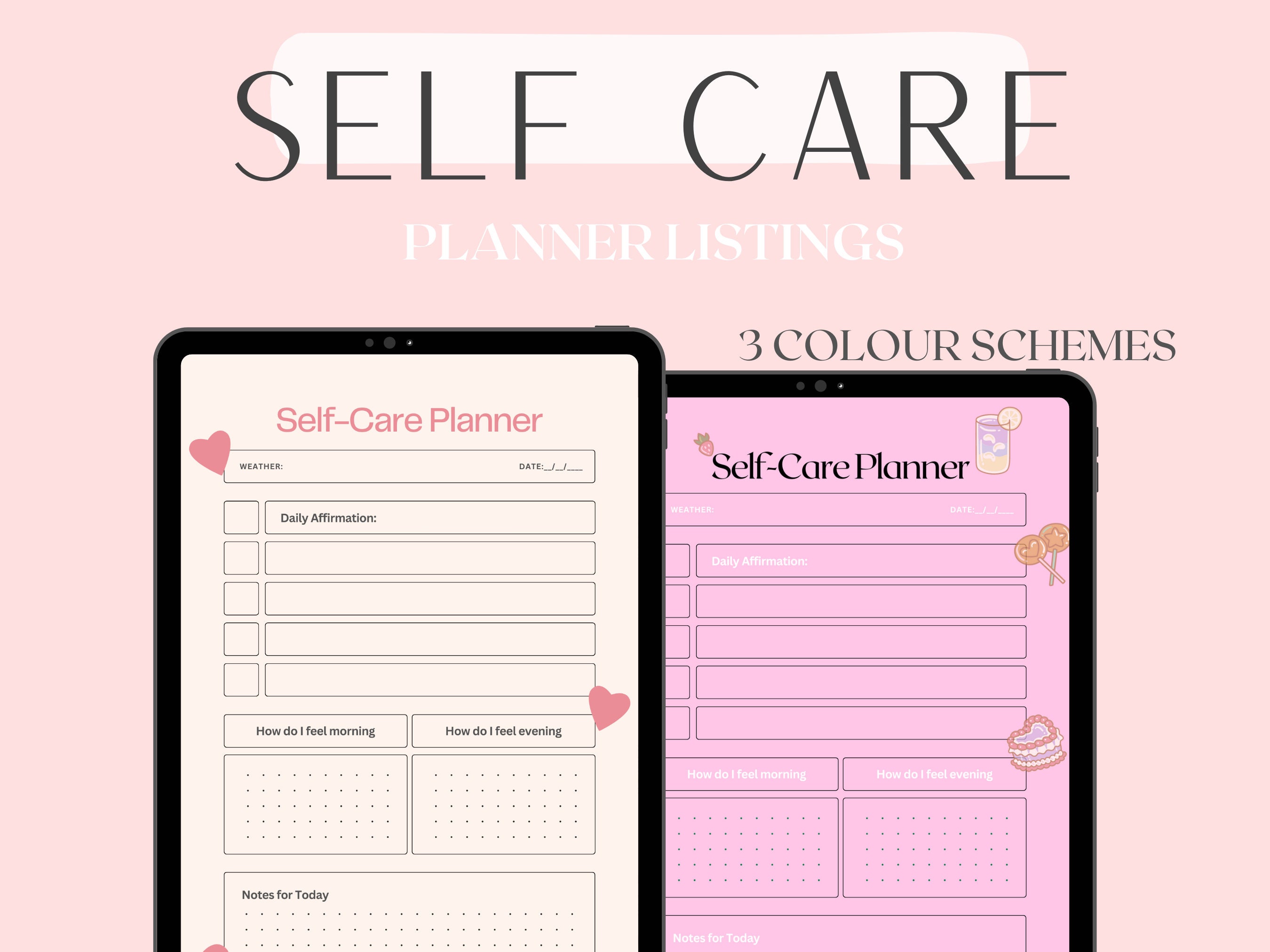 SELF CARE PLANNER Digital Planner Goodnotes Planner iPad Planner Daily ...
